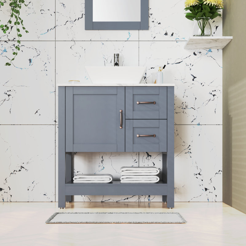 Meuble-lavabo simple avec plateau Knia 30