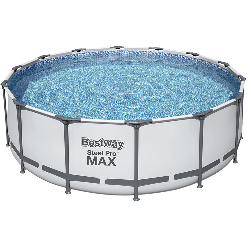 Steel Round Frame Set Pool 122cm H x 427cm W x 427cm L , with Pump Included