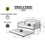 Lit de jour simple Fox avec lit gigogne simple, noir-1099220237