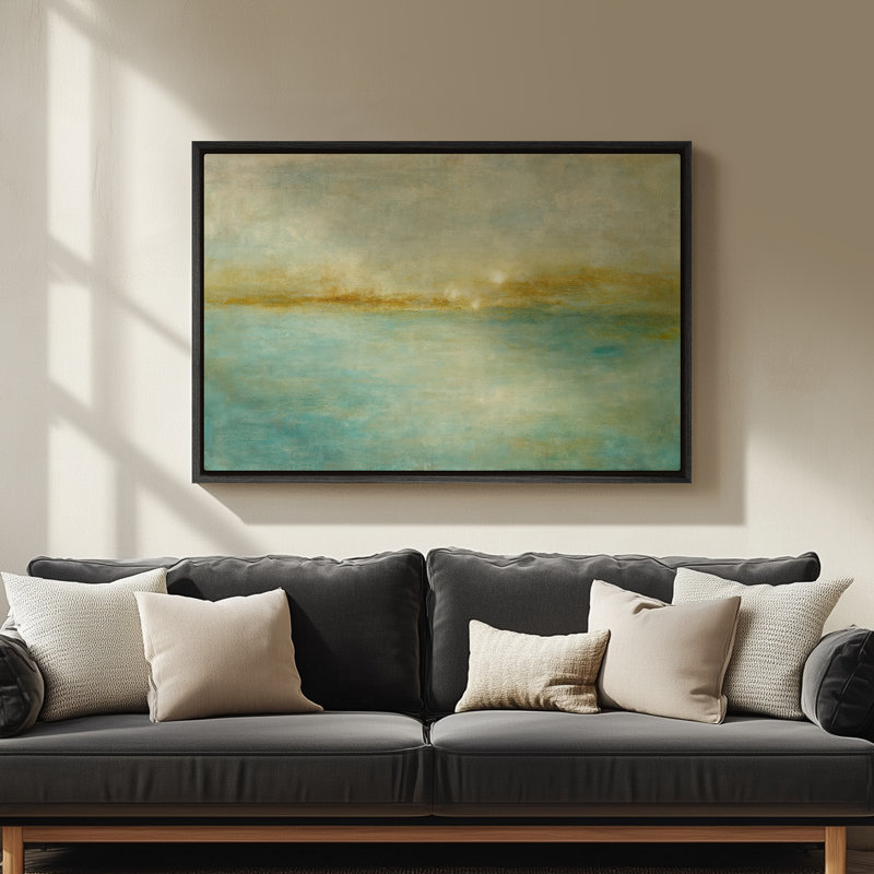 Art mural encadré sur toile - Impressions murales abstraites de la mer pour la chambre à coucher - 16 po x 24 po, Noir