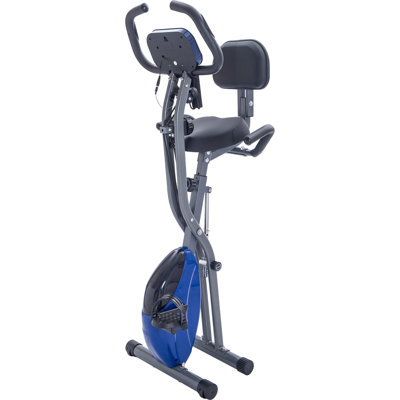 Vélo d'appoint magnétique 2-en-1 pliable avec 16 niveaux de résistance et des accoudoirs