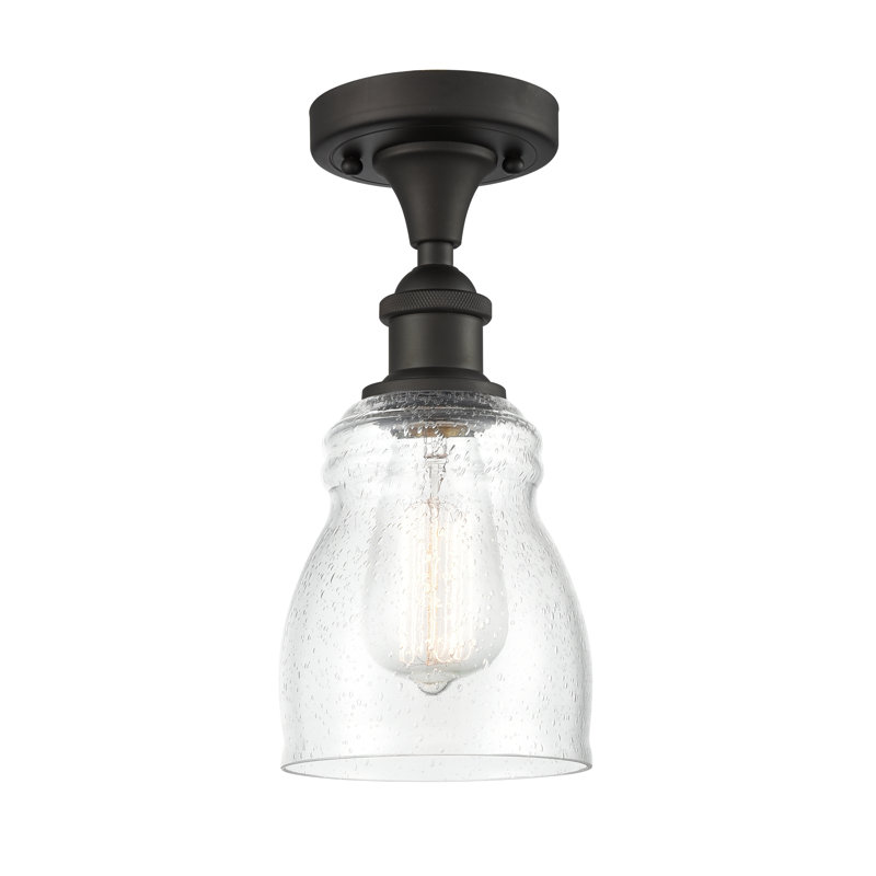 Plafonnier semi-encastré 4,5 po 1 lumière Mccarver, Ampoule DEL 6 watts Vinage, Grainé, Laiton antique noir
