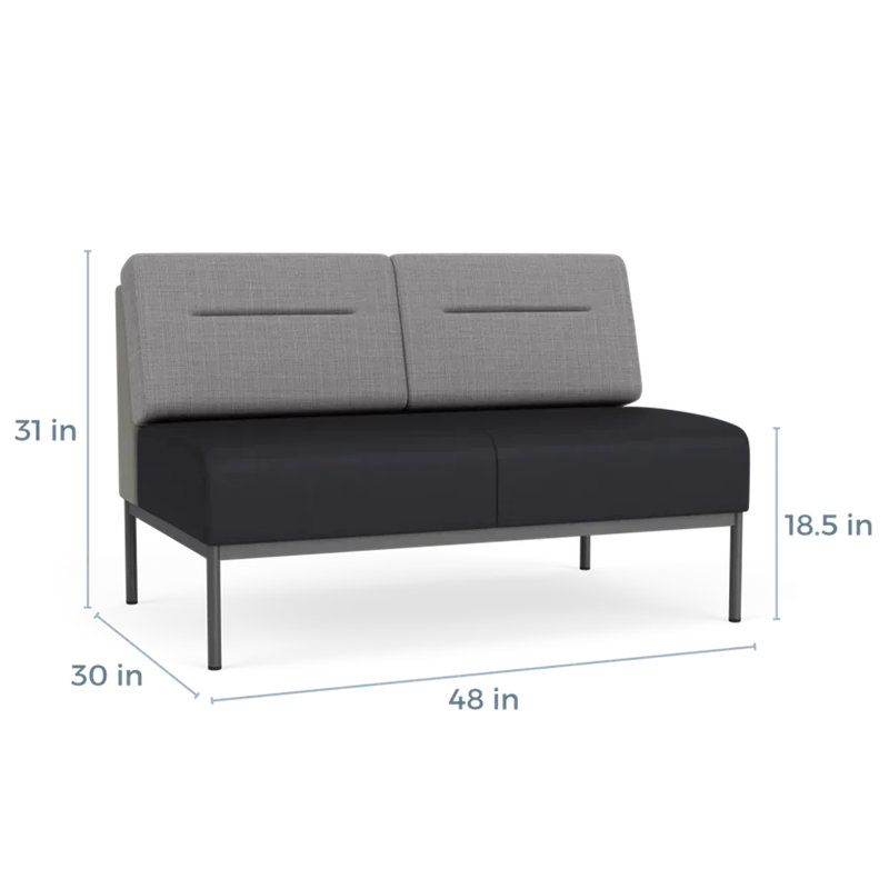 Causeuse Darsey, Gris anthracite, Gris chambray; noir Patriot Plus, Sans alimentation