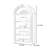 White Solid Wood Arched Display Cabinet
