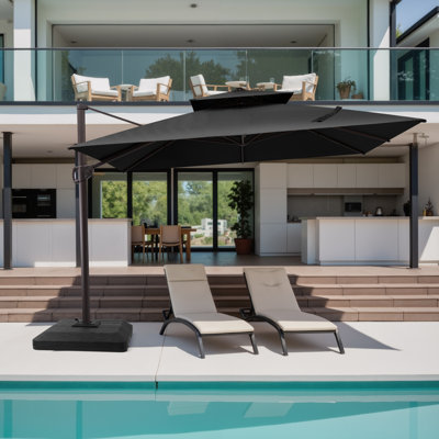 11'X11' Square Cantilever Patio Umbrella with Base