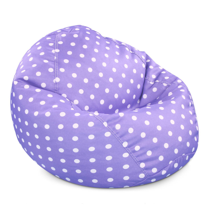 JUNIOR LAVENDER WHITE POLKA DOT BEAN BAG