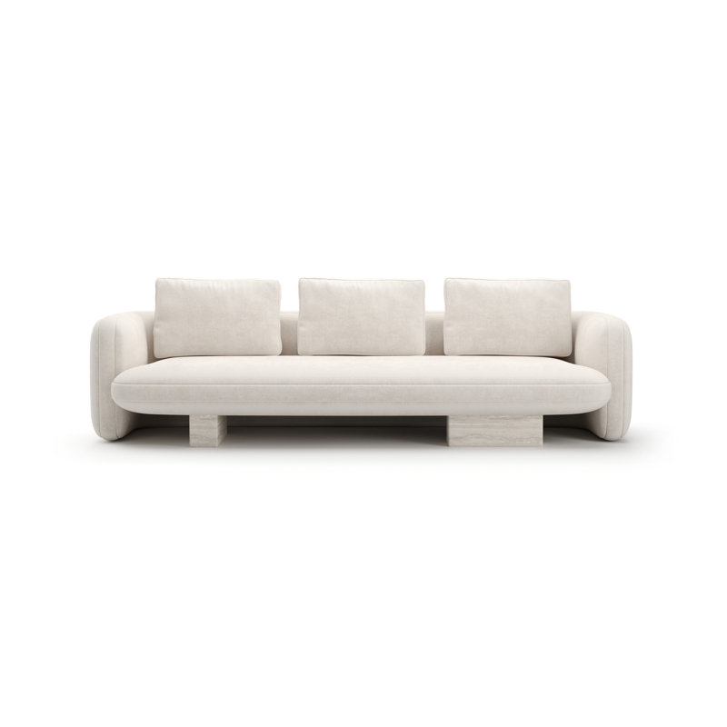 Overlap Sofa Dark Taupe, Travertine, Ecru