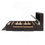 Grand lit plateforme en bois avec tête de lit, 4 tiroirs et range-chaussures, construction en pin massif, assemblage facile, espresso-1929605944