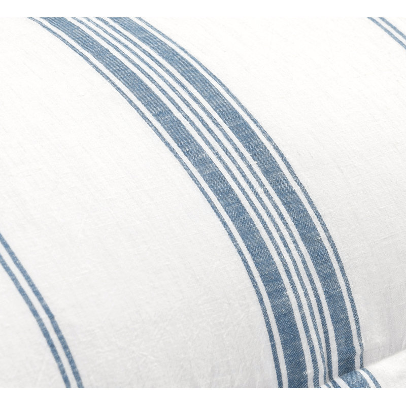 Fleta Stripe Cotton Blend Sham, Standard, White/Blue Stripe