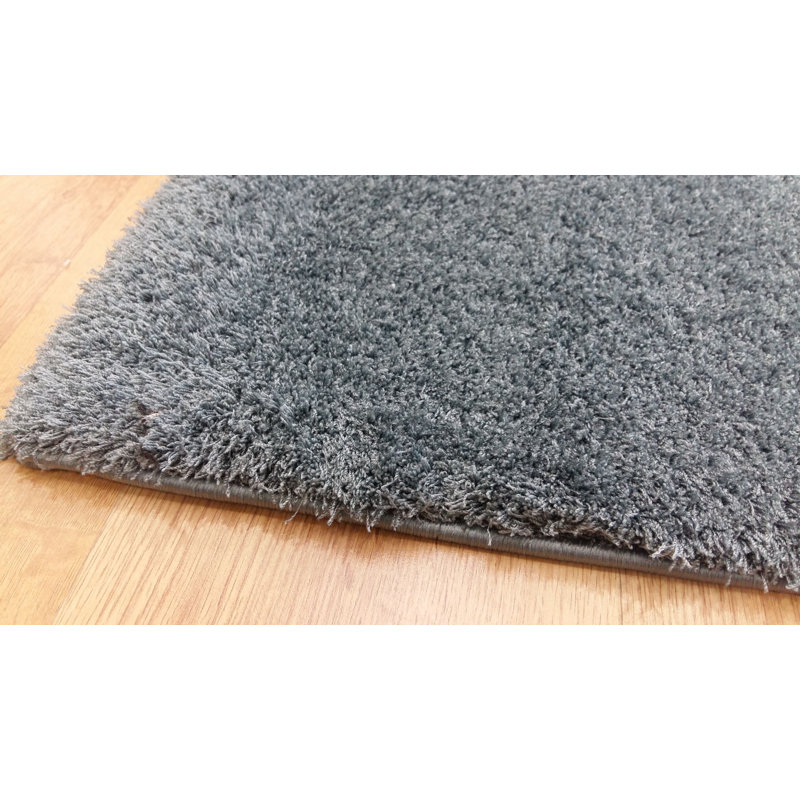 Tapis bleu en polyester tissé à la machine Haegan, Rectangle 2 pi 7 po x 4 pi 11 po