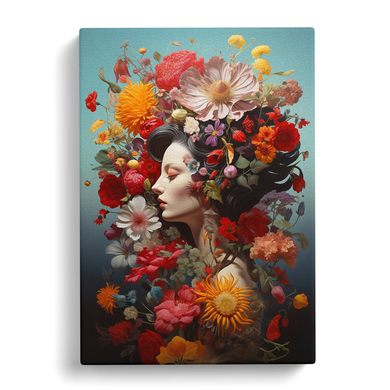 Floral Surrealism - Wrapped Canvas Print, 76cm H x 50cm W x 3cm D
