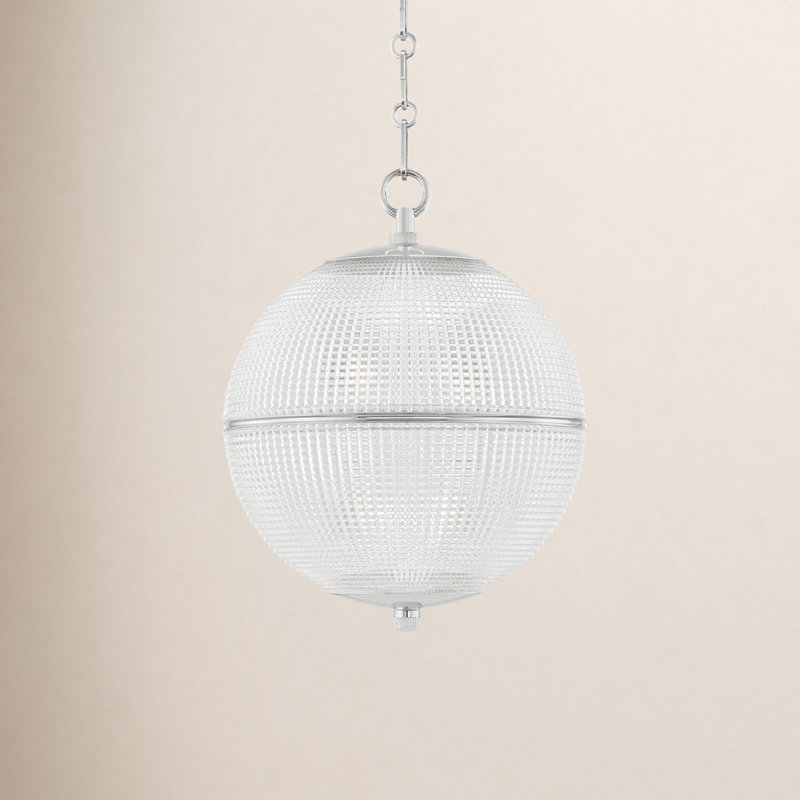 Sphere No. 3 Pendant by Mark D. Sikes, Polished Nickel, 16.75" H x 13" W x 18.25" D