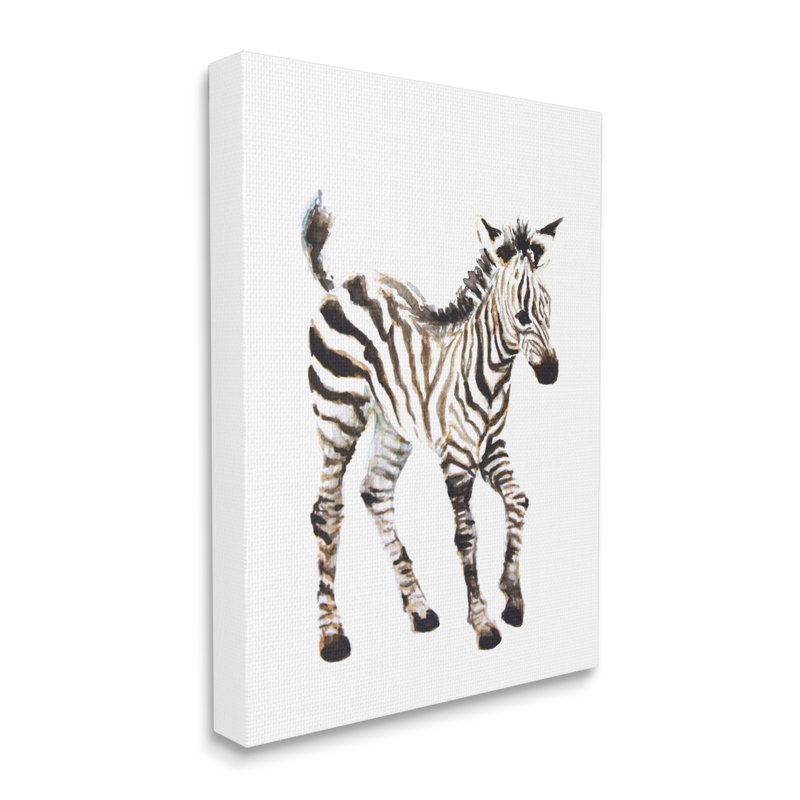 «Zebra Baby Safari Animal Nursery» par Fox Hollow Studios - Peinture, Toile tendue, H 40 po x l 30 po x P 1,5 po