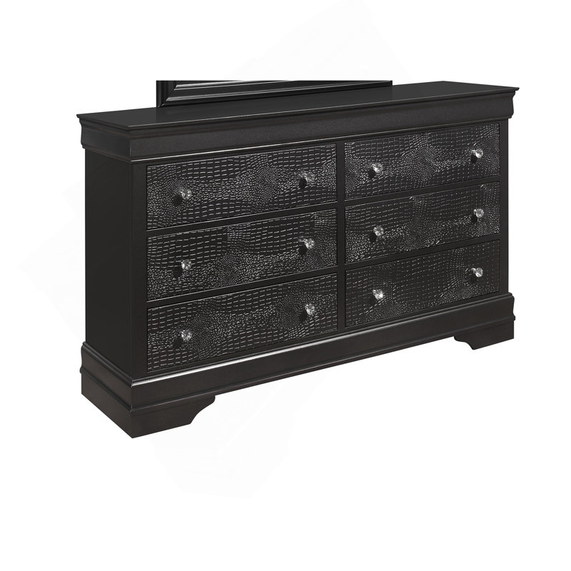 Shaker Crocodile Metallic Grey Dresser, Metallic Gray