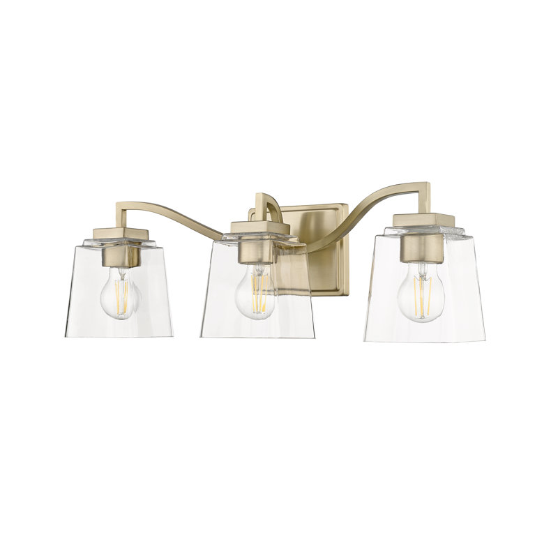 Éclairage de salle de bain à intensité variable à 3 lumières Schlater, Or moderne