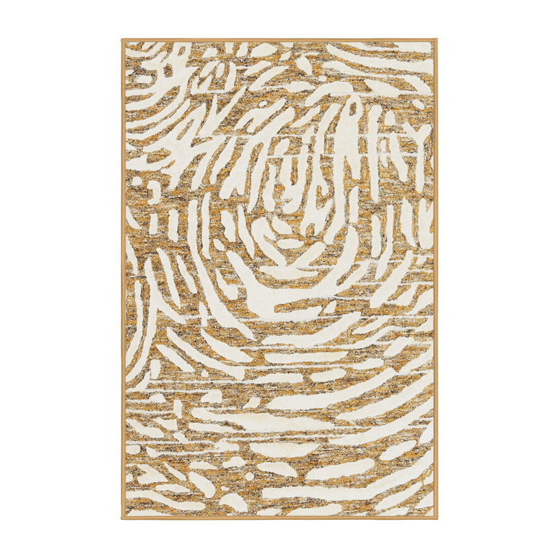 Tapis beige/brun contemporain, Rectangle 5 pi x 7 pi