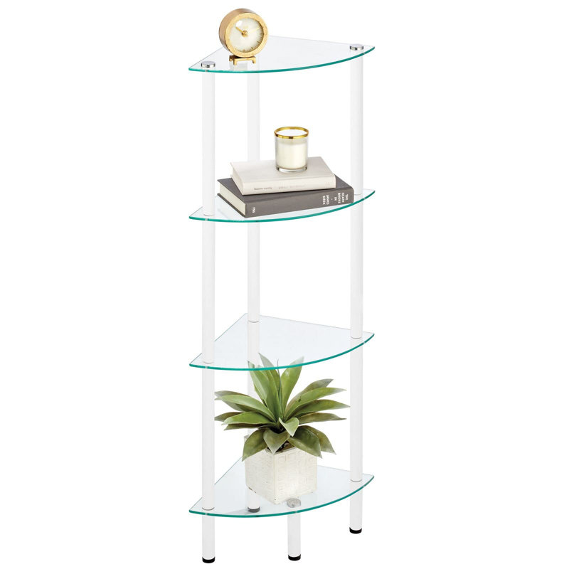 Anabelen 102.9cm H x 29.8cm W Stainless Steel Corner Bookcase