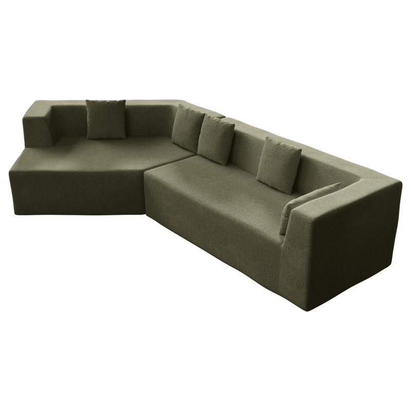 Canapé modulaire modulaire moderne avec coussins 127,5 po, Vert