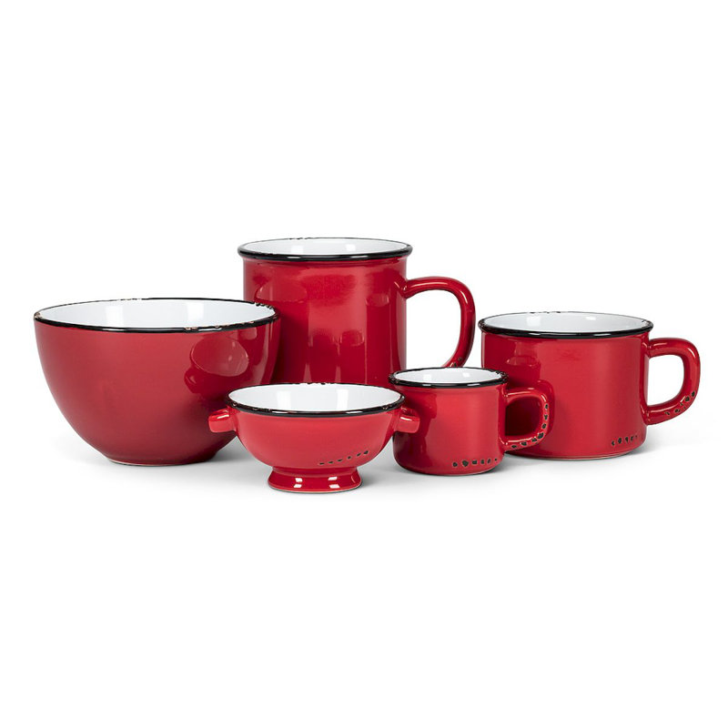 Tasse à cappuccino émaillée Naniouni, Rouge