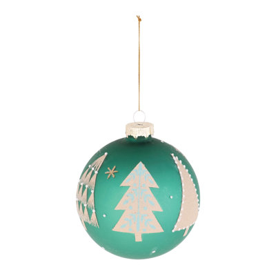 Beaded Pine Tree Ball Ornament