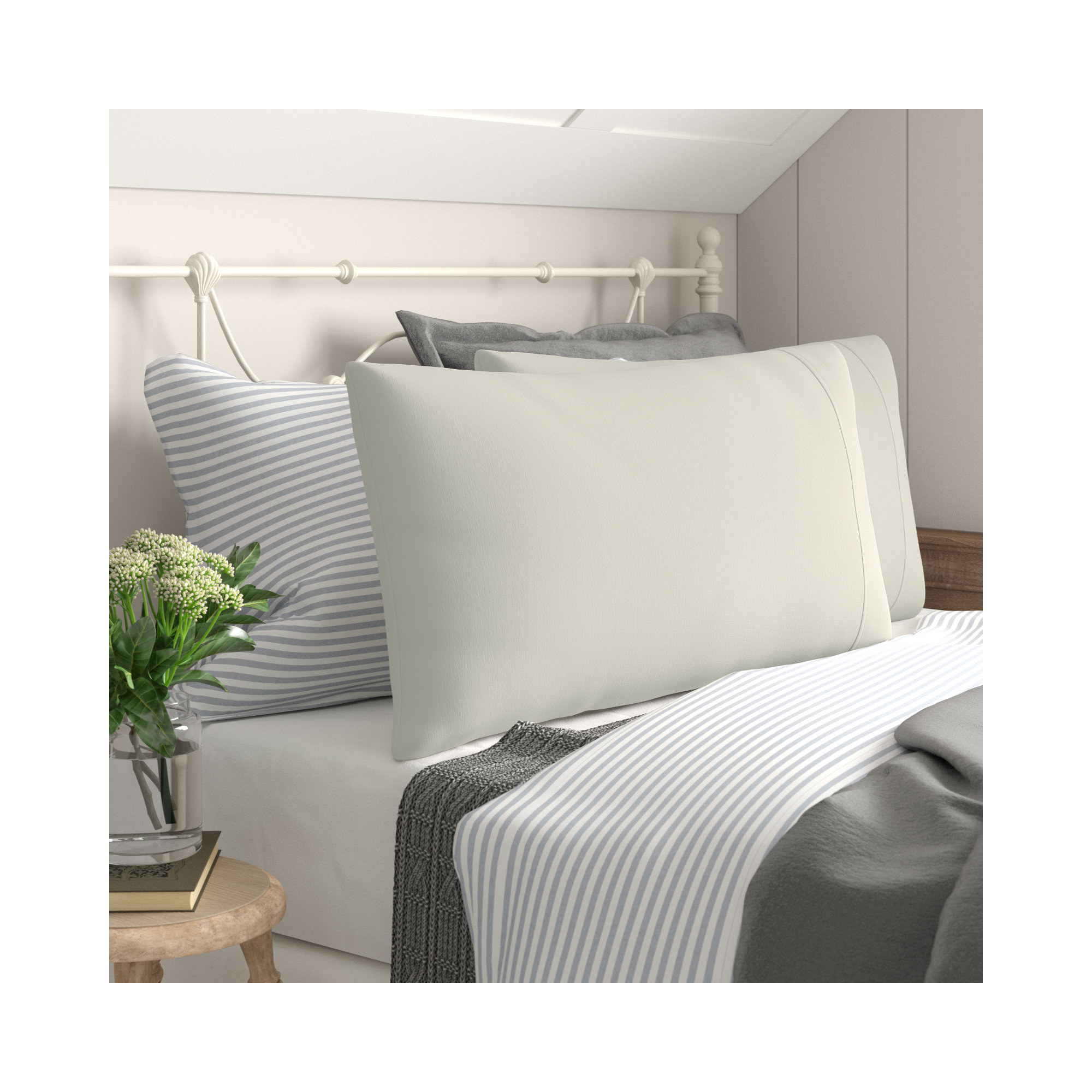 Coyer Classic Cotton Percale Pillowcase Set, King - 2 King Pillowcases, Sage