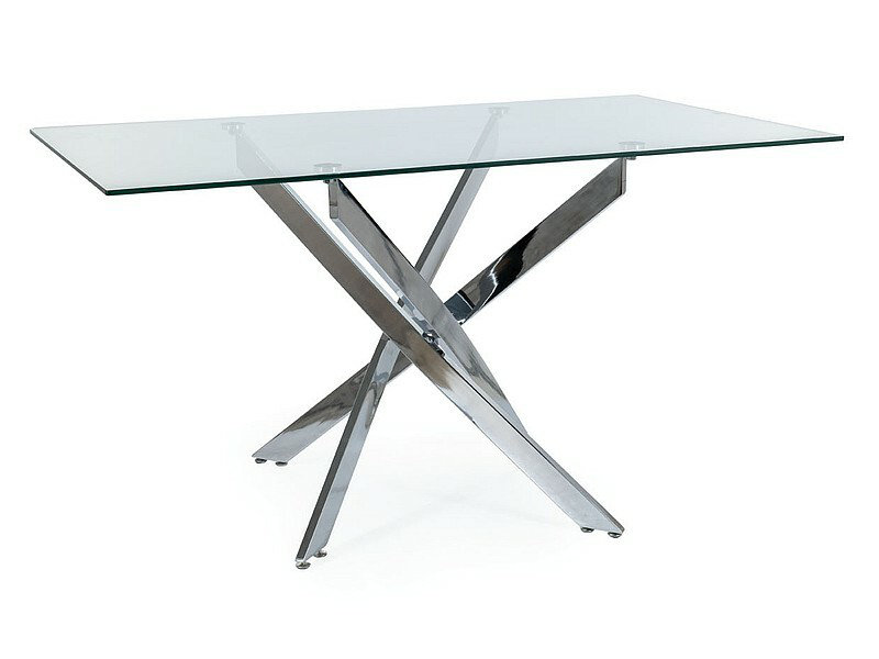 Anntoinette Glass Top Metal Base Dining Table