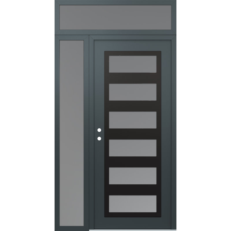 C9 50 po à droite X 96 po Panneau de porte en verre givré anthracite et anthracite noir, Oui, 51.25" W x 95.69" H, Gelé