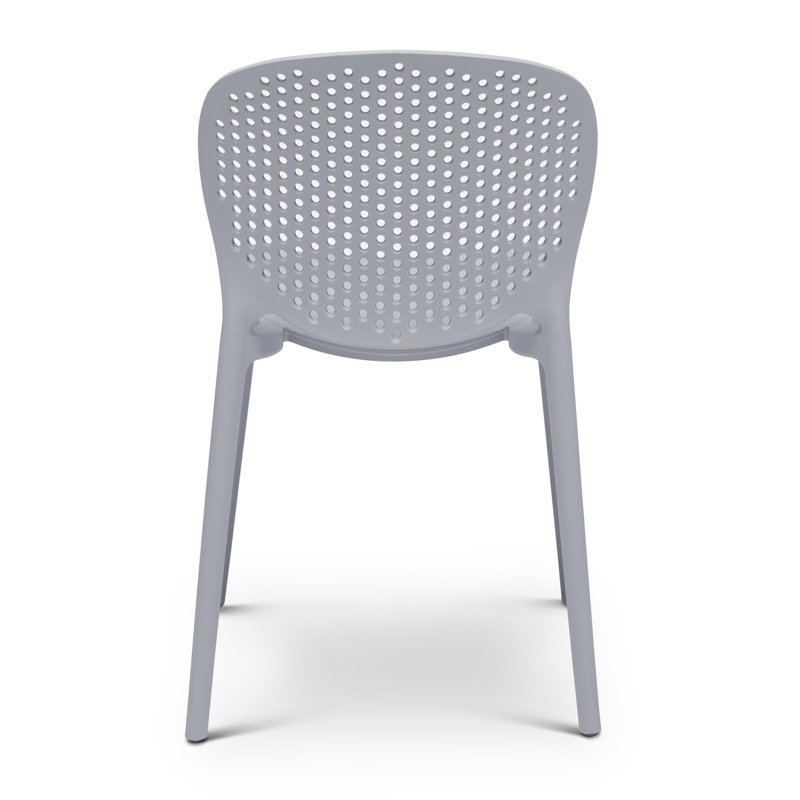 Bailey Stacking Patio Dining Chair, Light Gray
