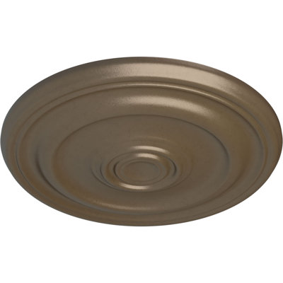 Endurathane Kepler Traditional Ceiling Medallion, 15 7/8"OD x 1 1/2"P (For Canopies up to 3 3/4"), Hand-Painted Warm Silver Finish