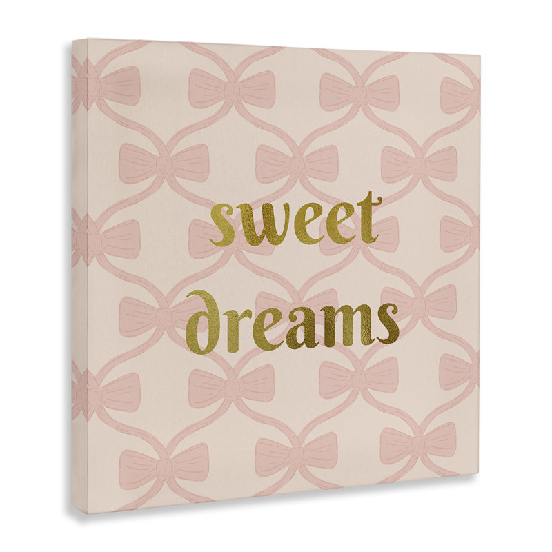 Toile Pastel Bows & Sweet Dreams, design par Sazerelli Designs, H 17 po x l 17 po