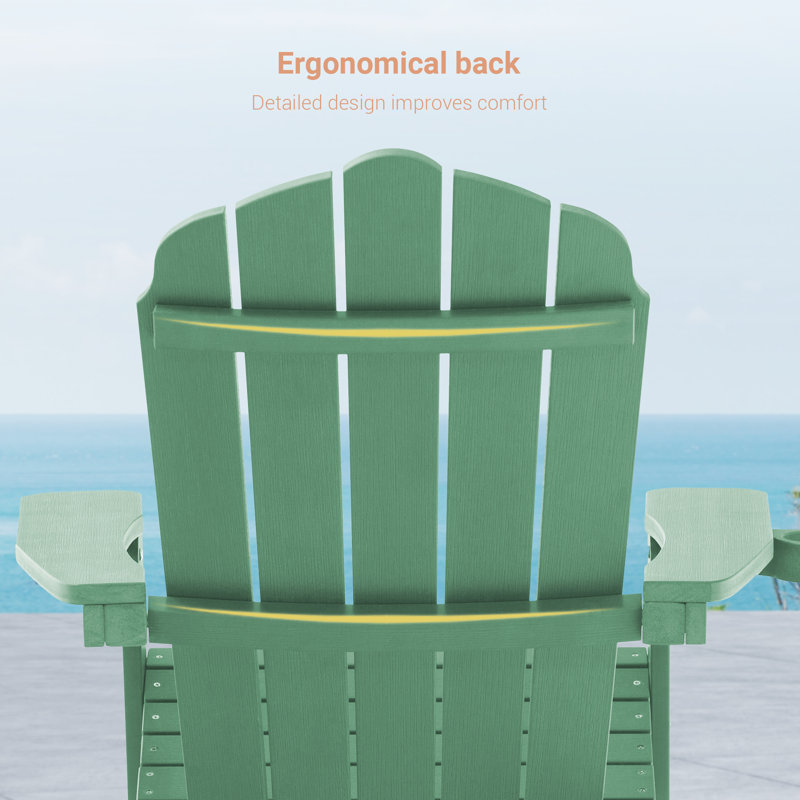 Chaise Adirondack pliante en plastique Shubhika, Vert foncé