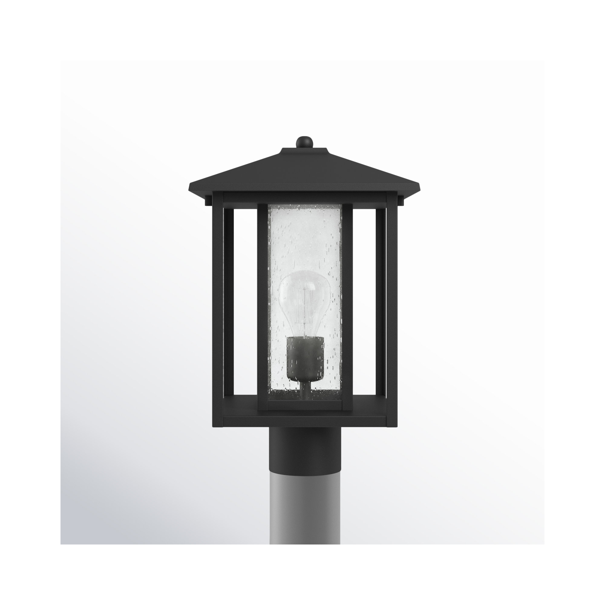 Vermont Seeded Outdoor Lantern Head, Black