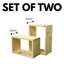 Corvo 2 Piece Pine Solid Wood Cube Shelf