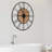 23.5" Oversized Modern Metal and Wood Round Decorative Wall Clock