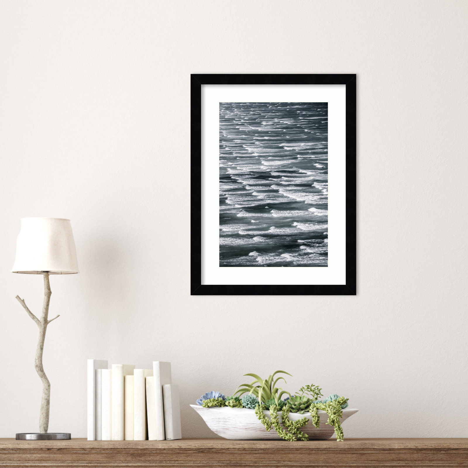 Daisey "Infinite Waves 02" Print, Black Framed, 17" H x 13" W