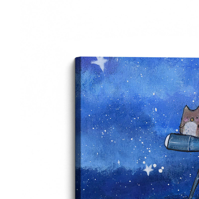 Nuit des lapins aux étoiles, Toile tendue sur cadre, H 12 po x l 18 po, Ne s’applique pas