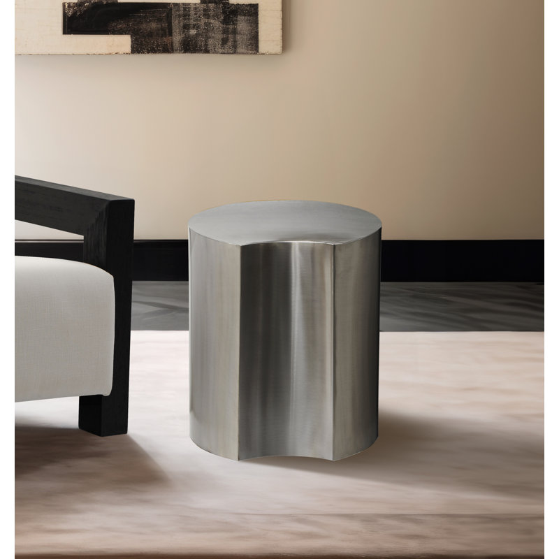 Table de bout Hylie, Argent / argent brossé, H 20 po x l 18 po x P 18 po