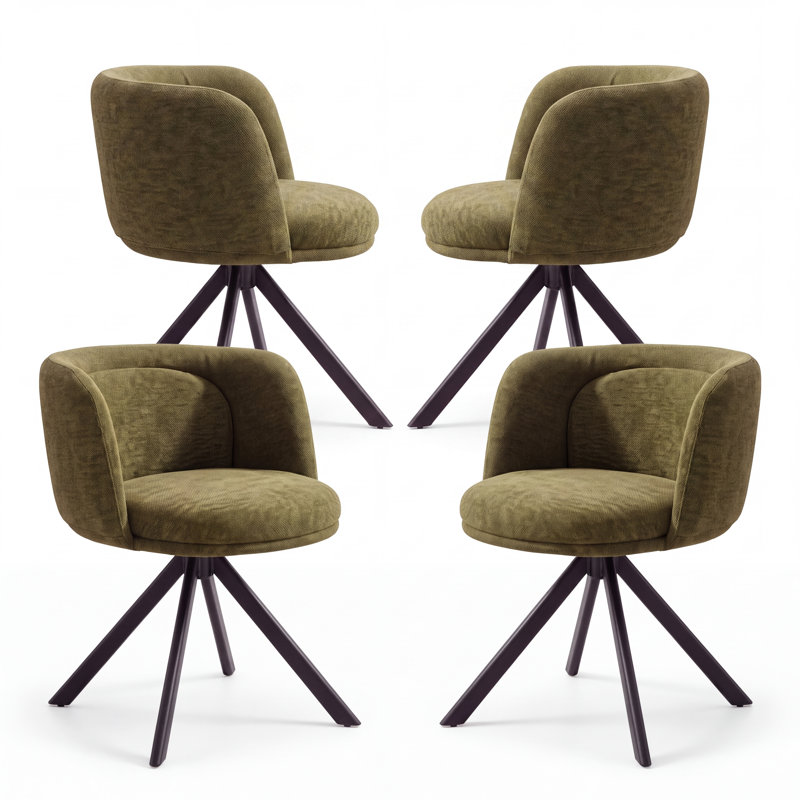 48cm H Upholstered Side Chair, 4, Olive