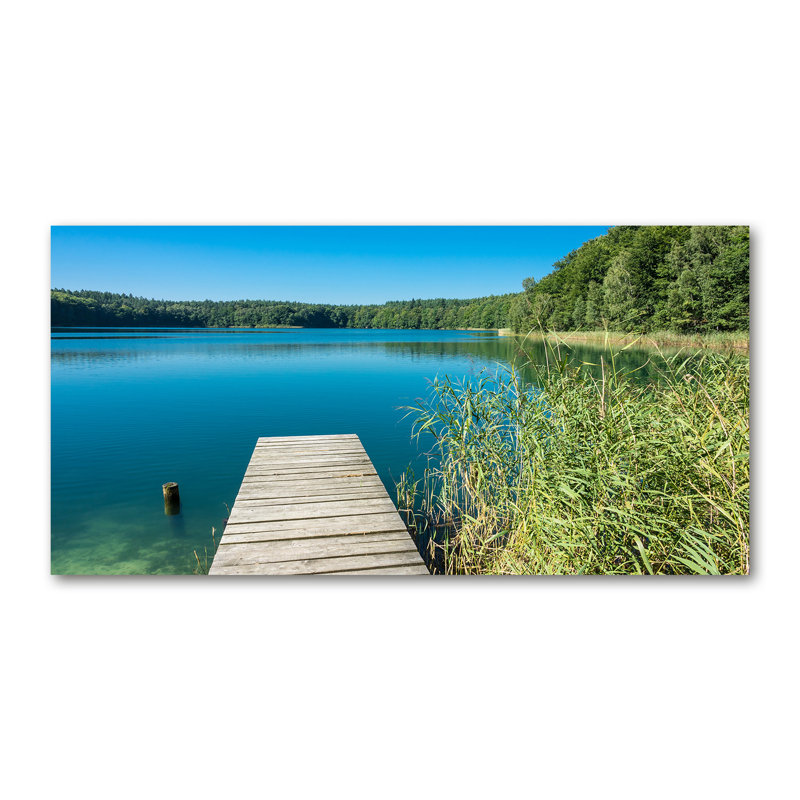 Pier at the lake 1 Piece Wall Art on Canvas