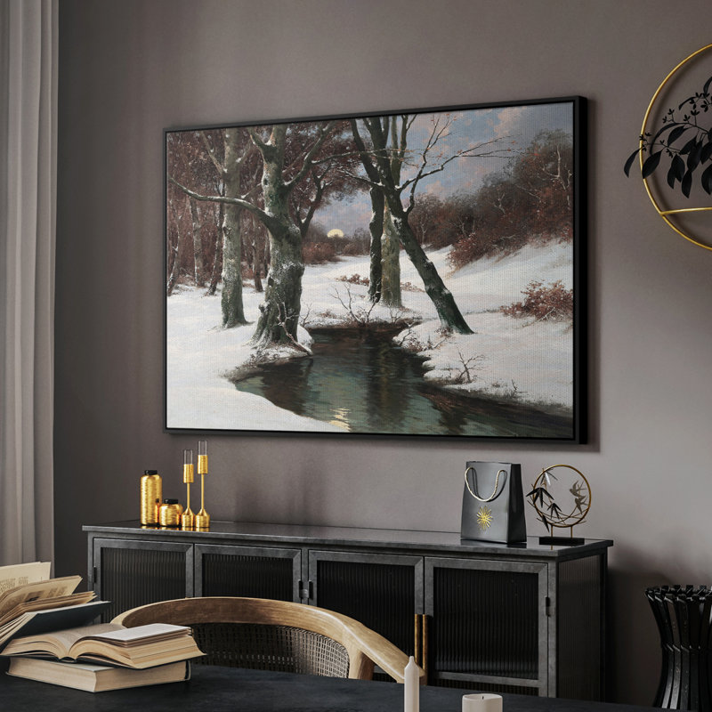 «Vintage Landscape» - CCLxxxv, toile tendue avec châssis encadré, Noir, H 27 po x l 41 po