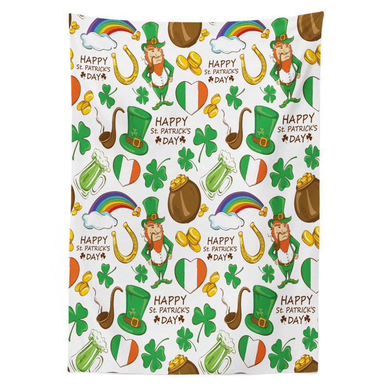 St. Patrick's Day Tablecloth, 90" L x 60" W