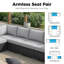 Chaise d'extérieur sans accoudoirs en osier avec coussins 27,5 po.-205743354