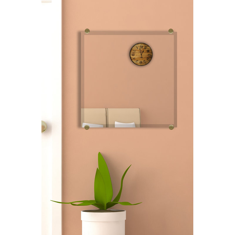 Mansell Beveled Frameless Wall Mirror, Brass, 42" H x 31" W