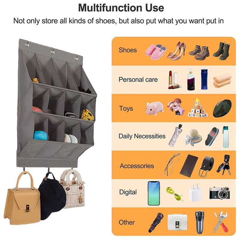 6 Pair Overdoor Shoe Organiser