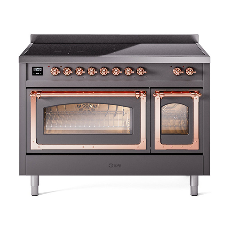 ILVE Nostalgie II Noblesse 48 in Induction Range, Graphite Matte/Copper