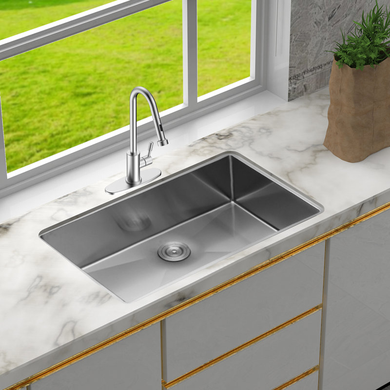 Évier de cuisine encastré 30 pouces en acier inoxydable de calibre 16, profondeur 9, avec ensemble de drain, eau en forme de X, couche de condensation, gestion des patins de réduction du bruit de 3 m, revêtement,