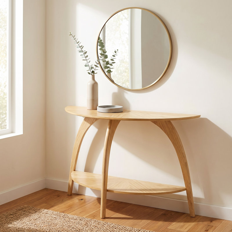 Console de canapé demi-lune Tommy, Bambou