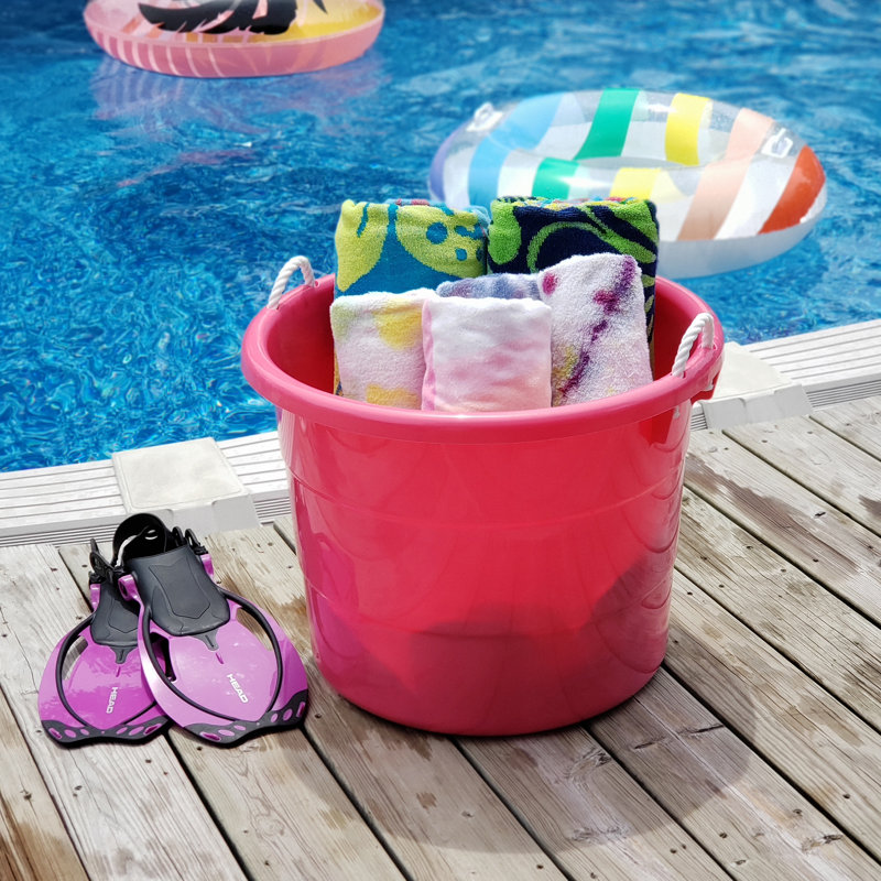 Homz Plastic Storage Tub & Tote, 2, Pink