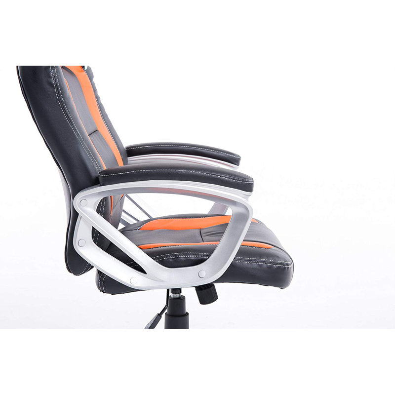 Zipcode Design Oxley Faux Leather Swiveling PC & Racing Game Chair, Orange