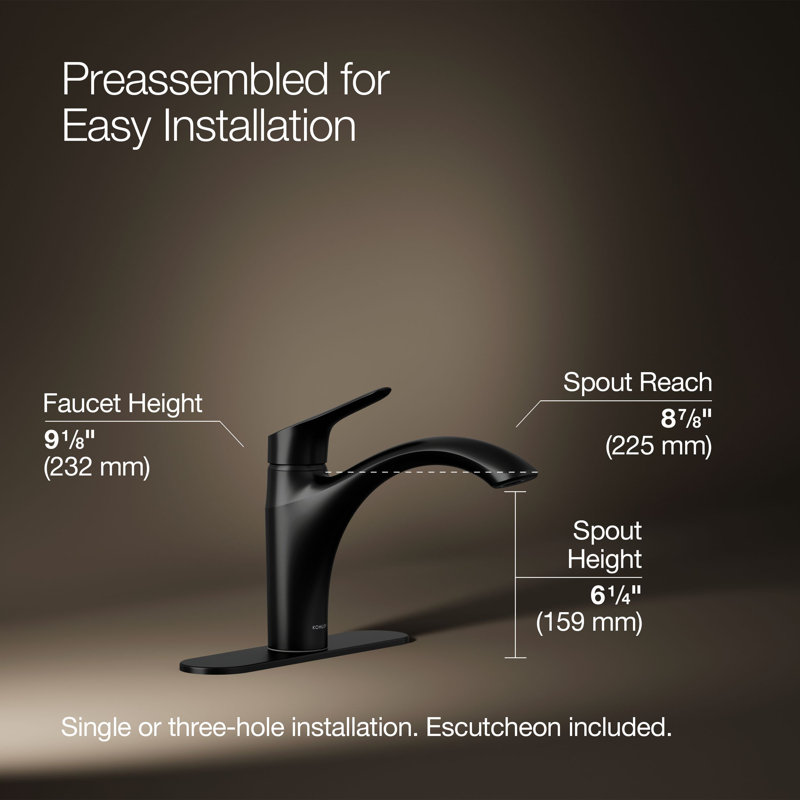Rival Single-Handle Kitchen Sink Faucet, Matte Black